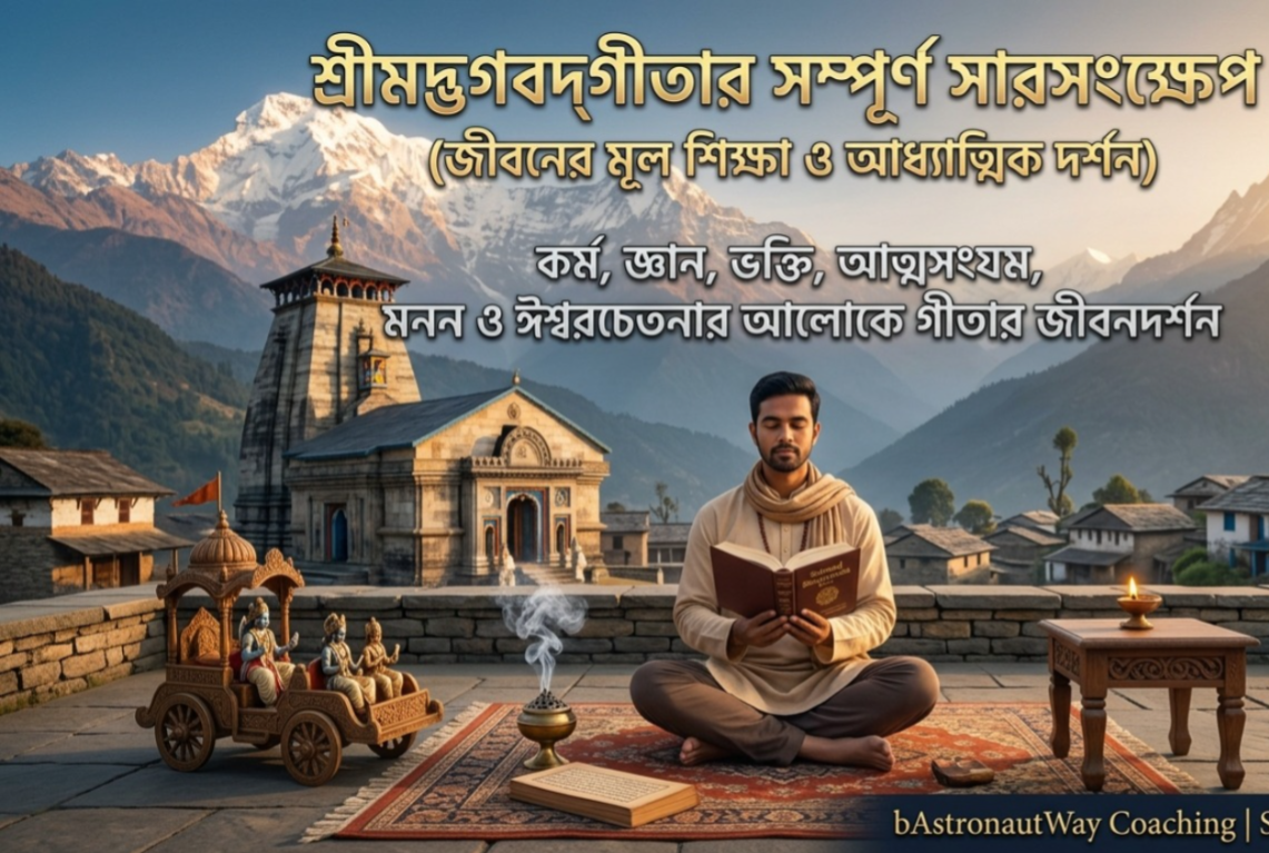 শ্রীমদ্ভগবদ্গীতার সম্পূর্ণ সারসংক্ষেপ: জীবনের মূল শিক্ষা ও আধ্যাত্মিক দর্শন