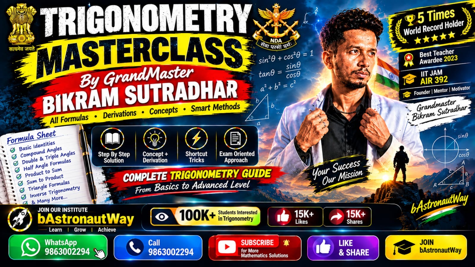TRIGONOMETRY MASTERCLASS by Grandmaster Bikram Sutradhar 7 TRIGONOMETRY MASTERCLASS by Grandmaster Bikram Sutradhar