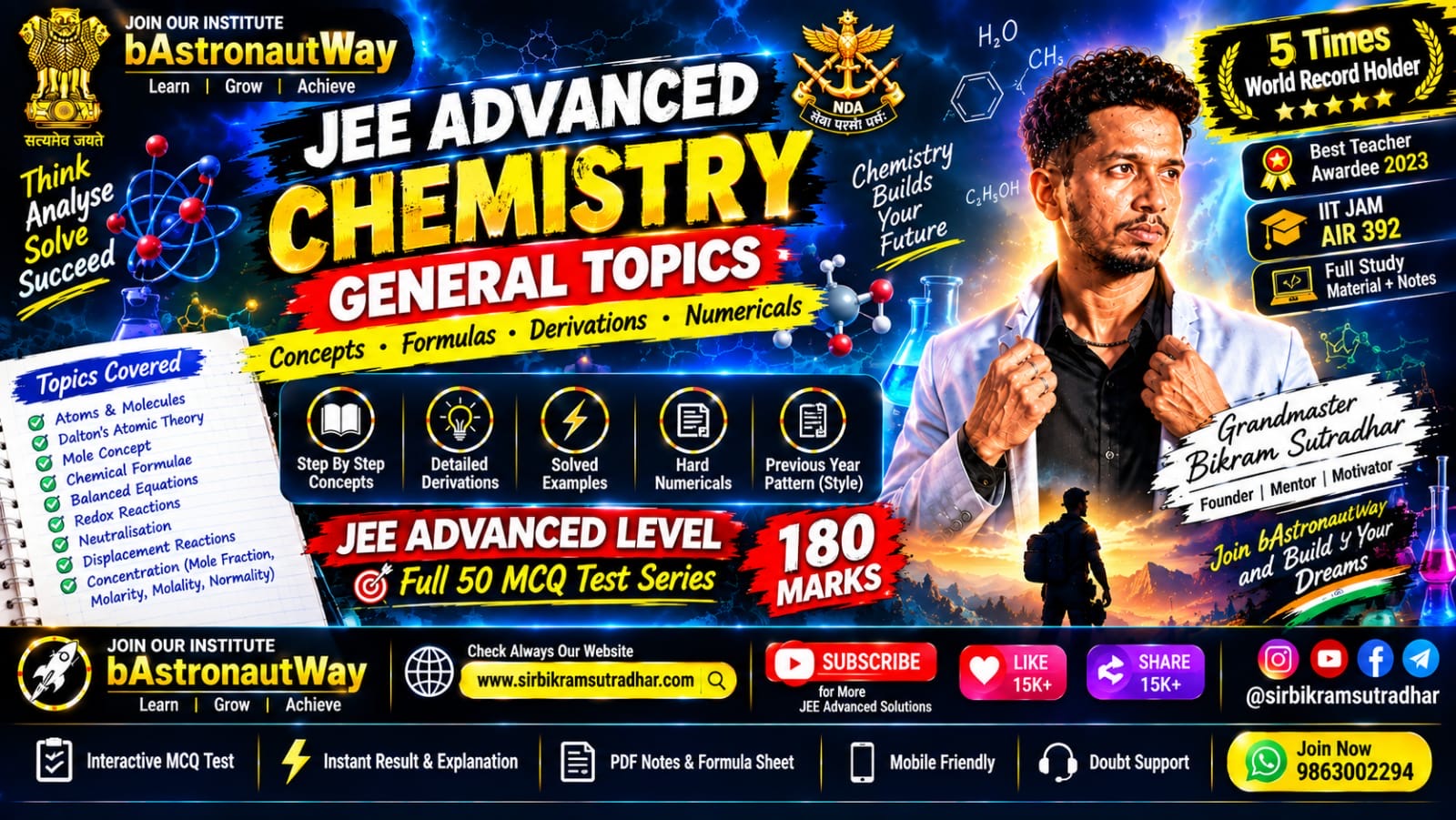 JEE Advanced Chemistry: General Topics Masterclass | 180 Marks Deep Numerical Challenge
